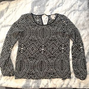 Black and white sheer blouse